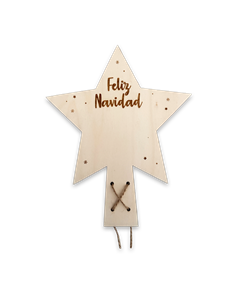 Estrella Punta Árbol en Madera