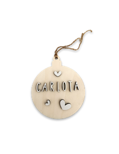 Deco Navidad Bola en Madera