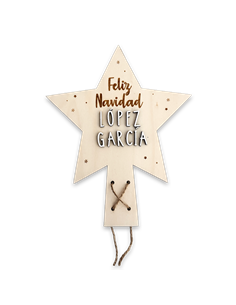 Estrella Punta Árbol en Madera 2