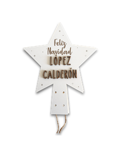 Estrella Punta Árbol en Blanco