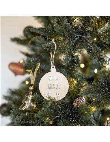 Deco Navidad Bola en Madera