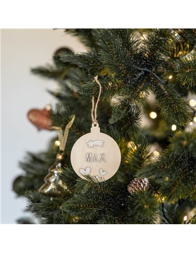 Deco Navidad Bola en Madera