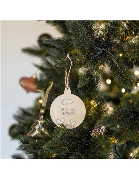 Deco Navidad Bola en Madera