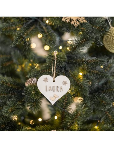 Deco Navidad Corazón en Blanco