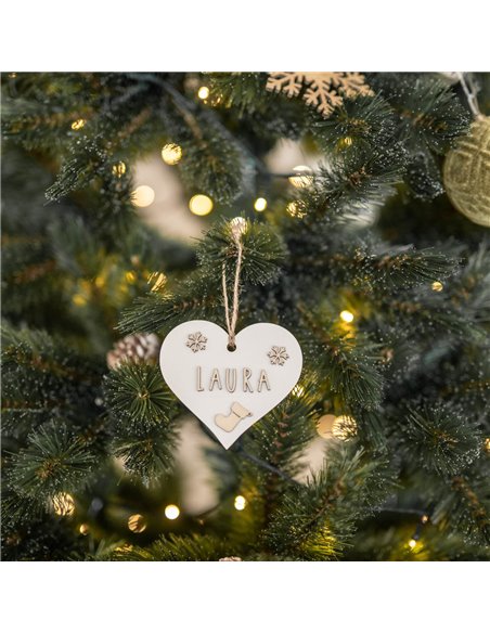 Deco Navidad Corazón en Blanco