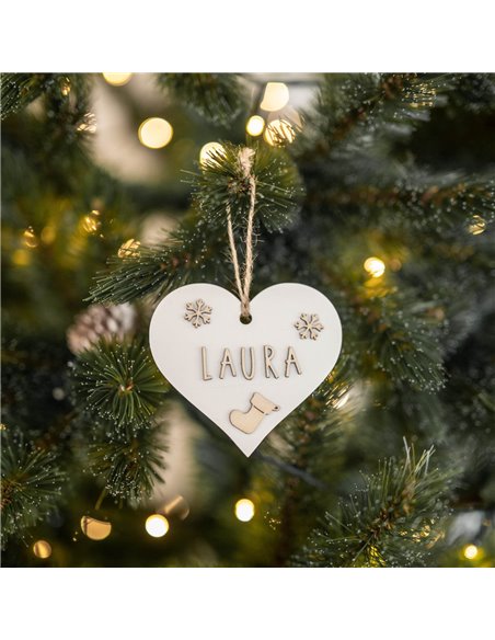 Deco Navidad Corazón en Blanco