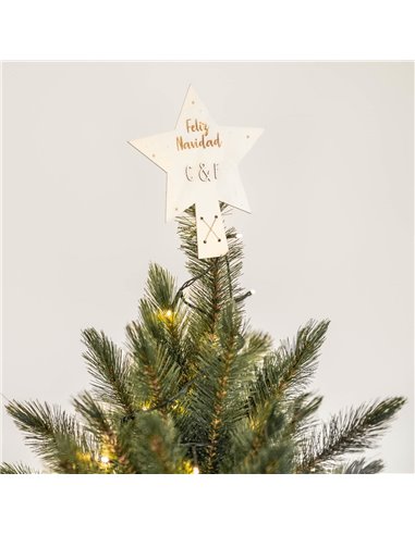 Estrella Punta Árbol en Madera