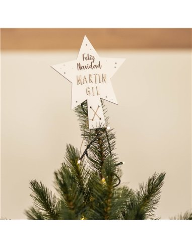 Estrella Punta Árbol en Madera