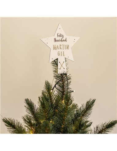 Estrella Punta Árbol en Blanco