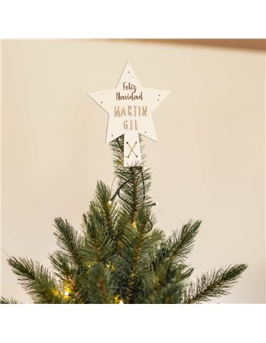 Estrella Punta Árbol en Blanco