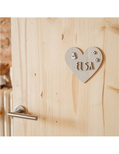 Placa Corazón en Madera