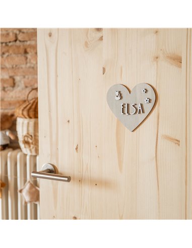 Placa Corazón en Madera