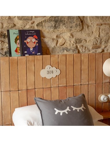 Placa Nube en Madera