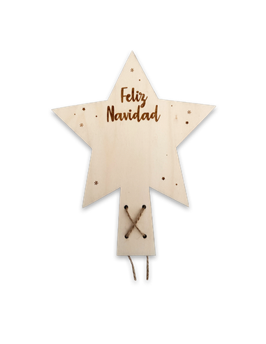 Estrella Punta Árbol en Madera