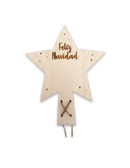 Estrella Punta Árbol en Madera